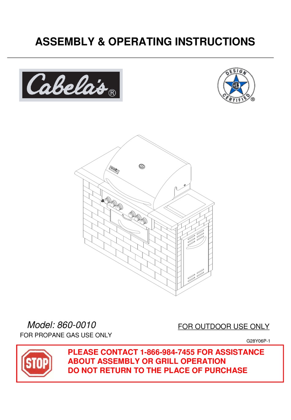 CABELA'S 8600010 ASSEMBLY & OPERATING INSTRUCTIONS Pdf Download