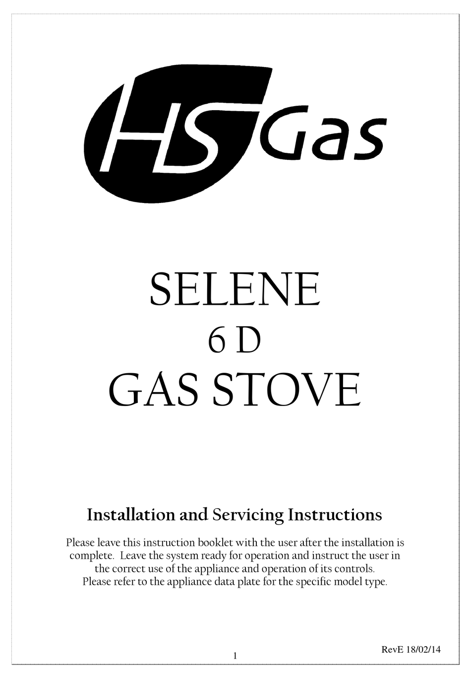 Hunter Stoves Hs Gas Selene 6 D Installation And Servicing Instructions Pdf Download Manualslib
