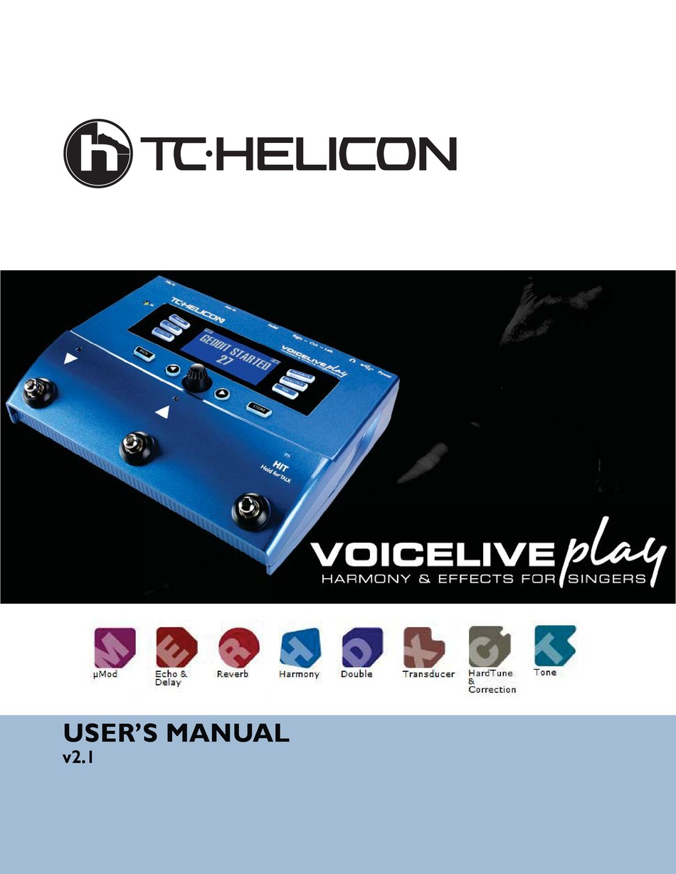 Tc Helicon Voicelive Play User Manual Pdf Download Manualslib