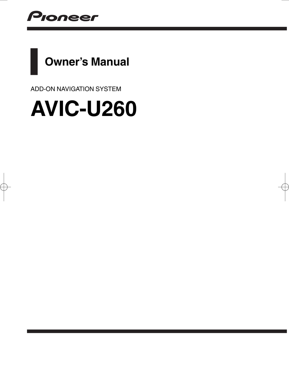 PIONEER AVIC-U260 OWNER'S MANUAL Pdf Download | ManualsLib