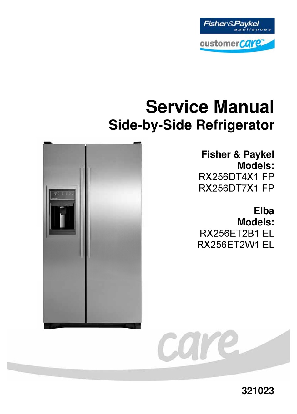 FISHER & PAYKEL RX256DT4X1 FP SERVICE MANUAL Pdf Download | ManualsLib
