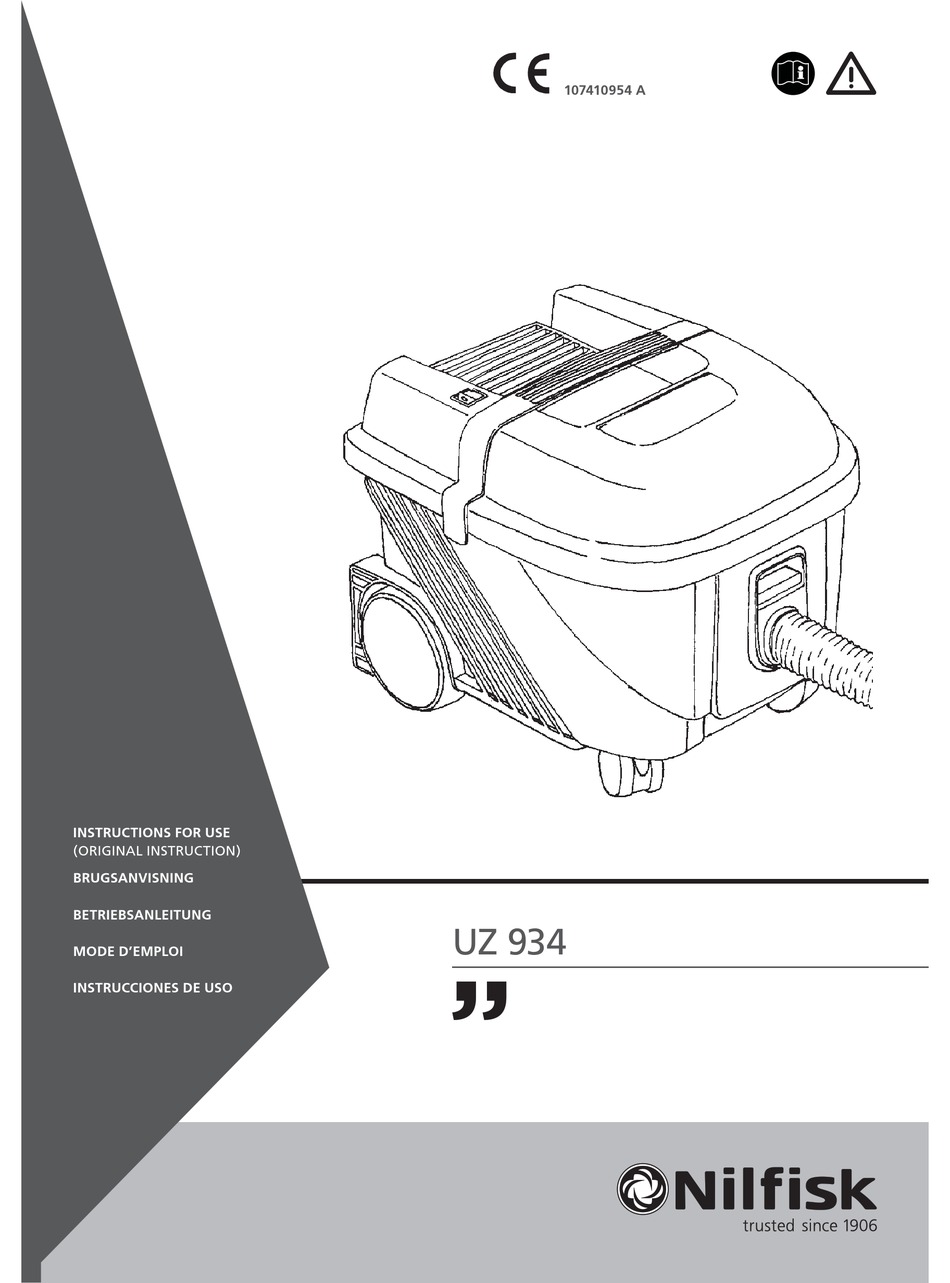 NILFISKADVANCE UZ 934 INSTRUCTIONS FOR USE MANUAL Pdf Download ManualsLib