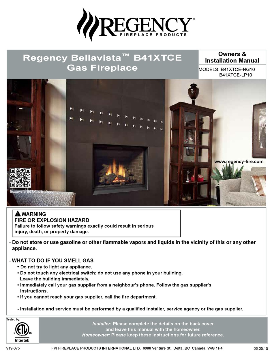 Lighting Procedure - Regency Bellavista B41XTCE-NG10 Owners u0026 Installation  Manual [Page 54] | ManualsLib
