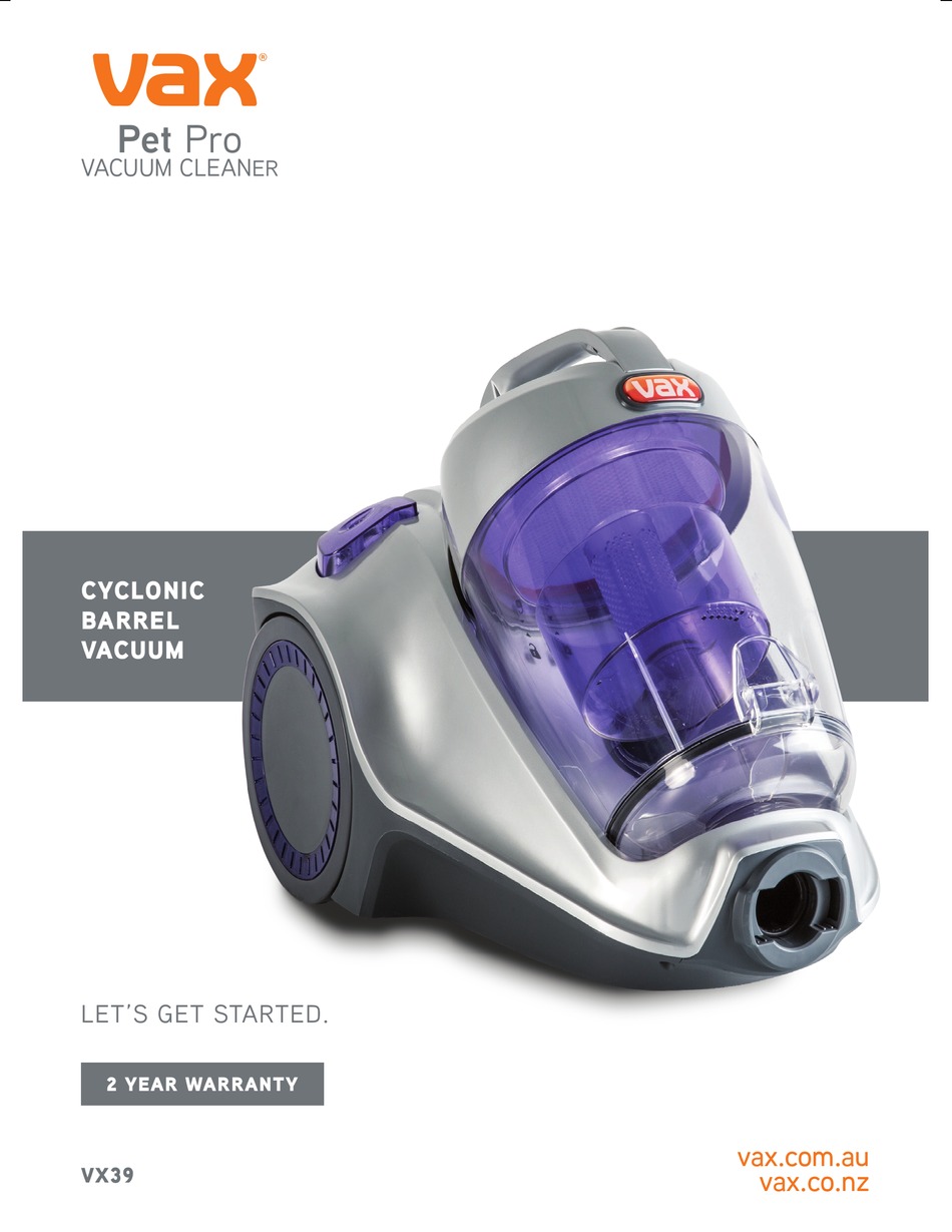 Vax Pet Pro Vx39 Let S Get Started Pdf Download Manualslib
