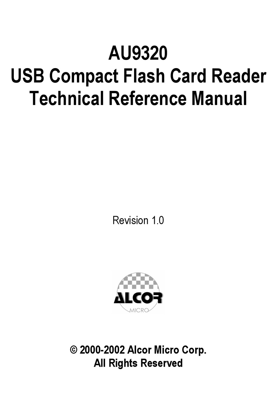 alcor micro usb card reader manual