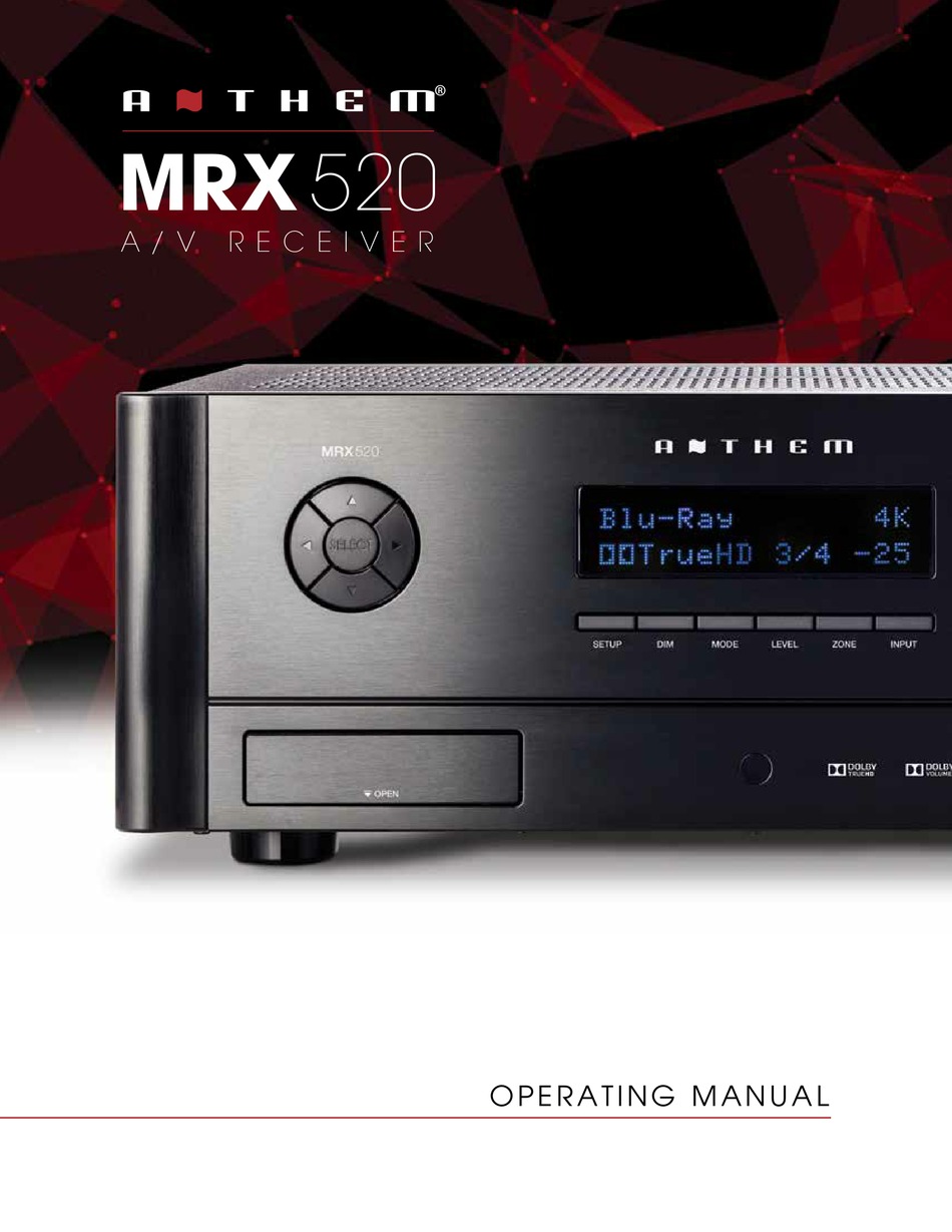 ANTHEM MRX520 OPERATING MANUAL Pdf Download | ManualsLib