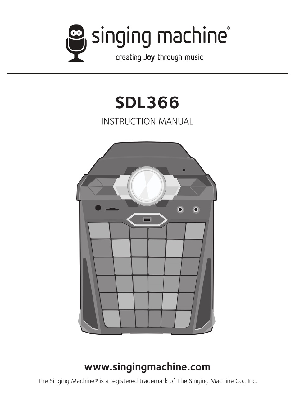 THE SINGING MACHINE SDL366 INSTRUCTION MANUAL Pdf Download ManualsLib