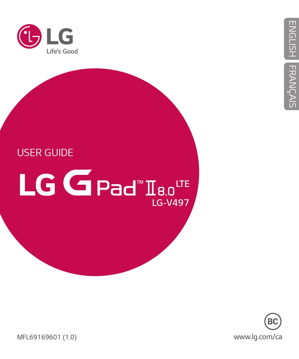 LG G PAD II 8.0 LTE -V497 USER MANUAL Pdf Download | ManualsLib