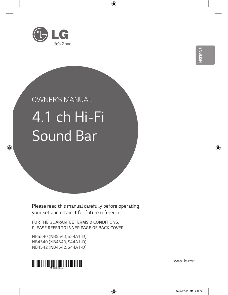 LG NB4540 OWNER'S MANUAL Pdf Download | ManualsLib