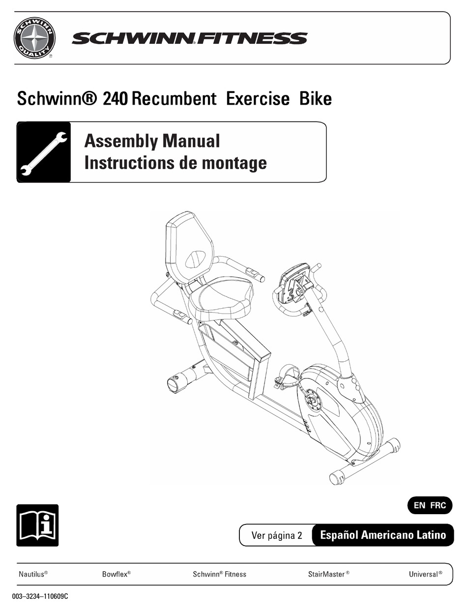 schwinn recumbent bike 240