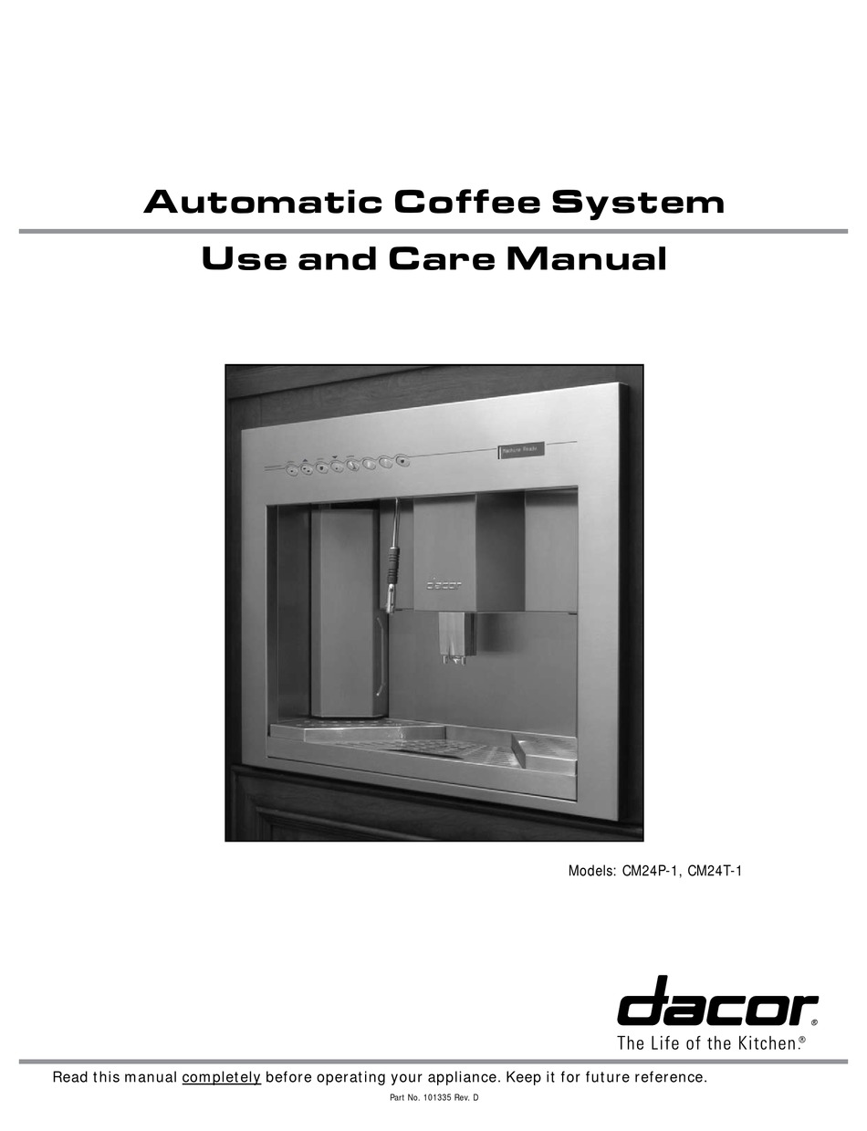 Dacor CM24P-1 Use And Care Manual [Page 