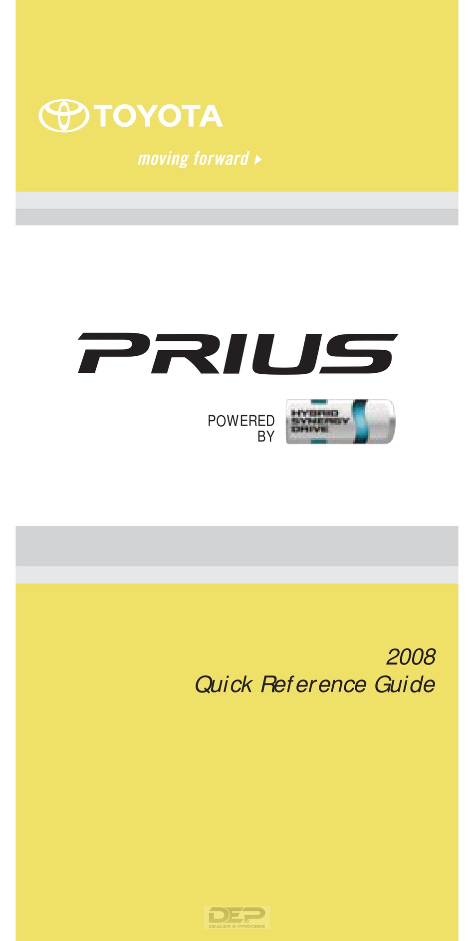 TOYOTA 2008 PRIUS QUICK REFERENCE MANUAL Pdf Download | ManualsLib