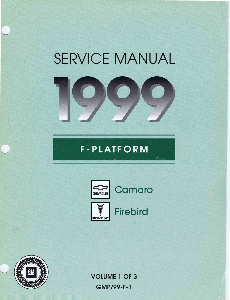 Gmc Chervolet Camaro 1999 Service Manual Pdf Download Manualslib