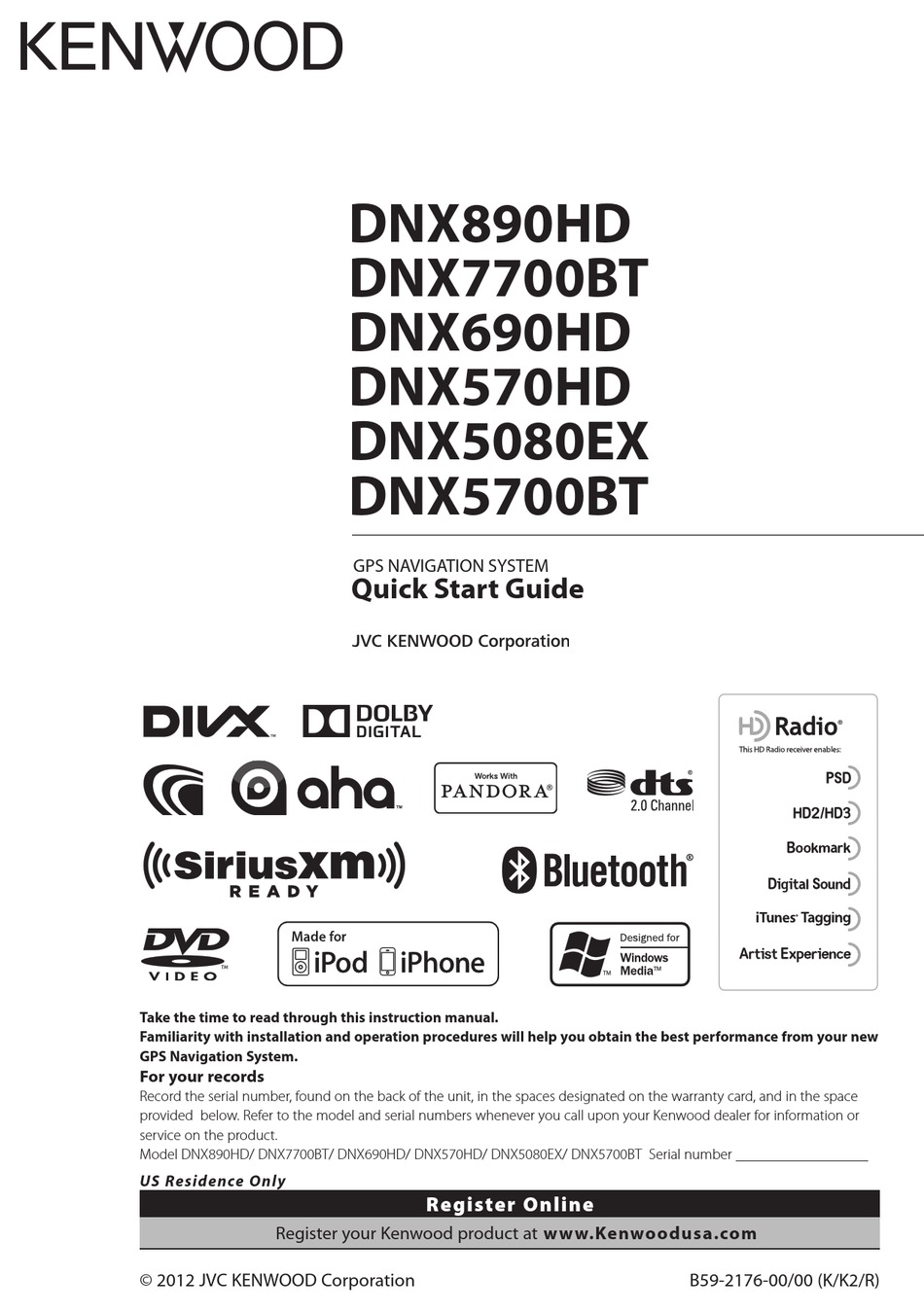 KENWOOD DNX890HD QUICK START MANUAL Pdf Download | ManualsLib