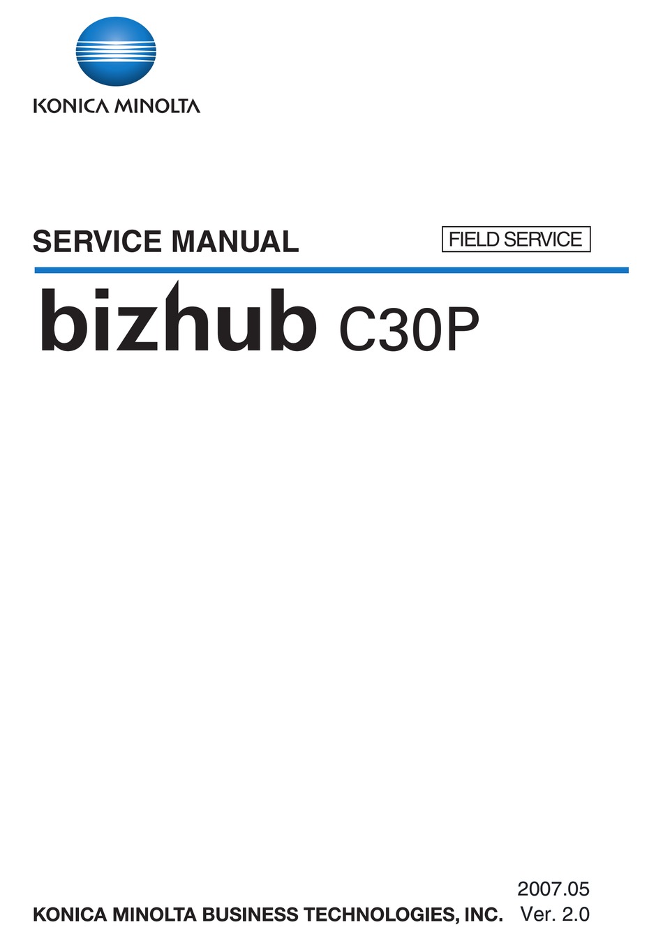 Konica Minolta Bizhub C30p Service Manual Pdf Download Manualslib