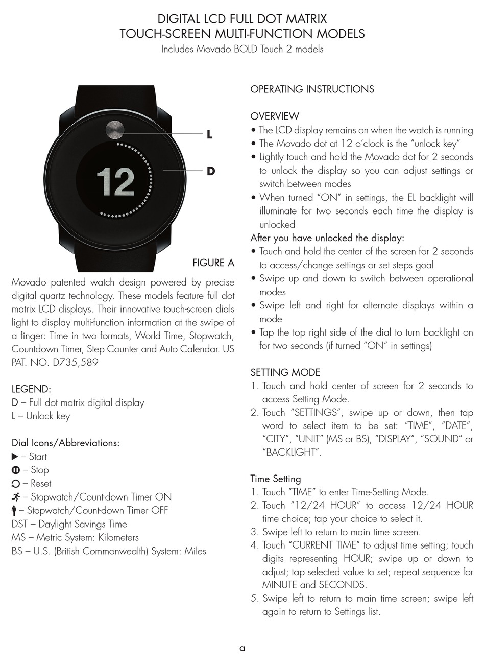 movado bold touch screen not working