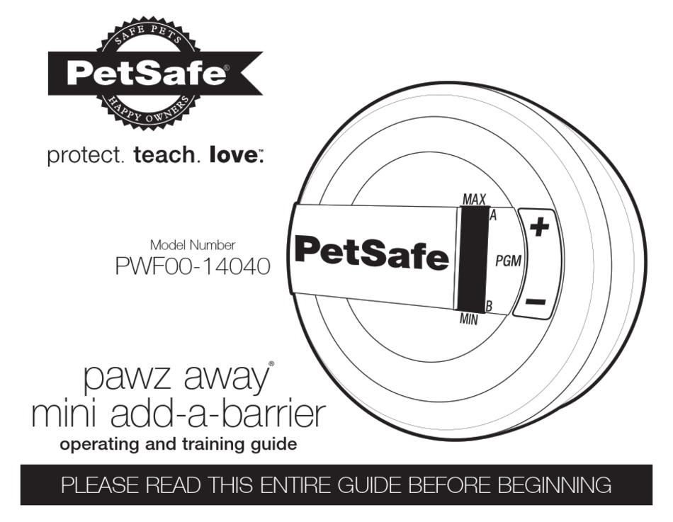 PETSAFE PWF0014040 OPERATING AND TRAINING MANUAL Pdf Download ManualsLib