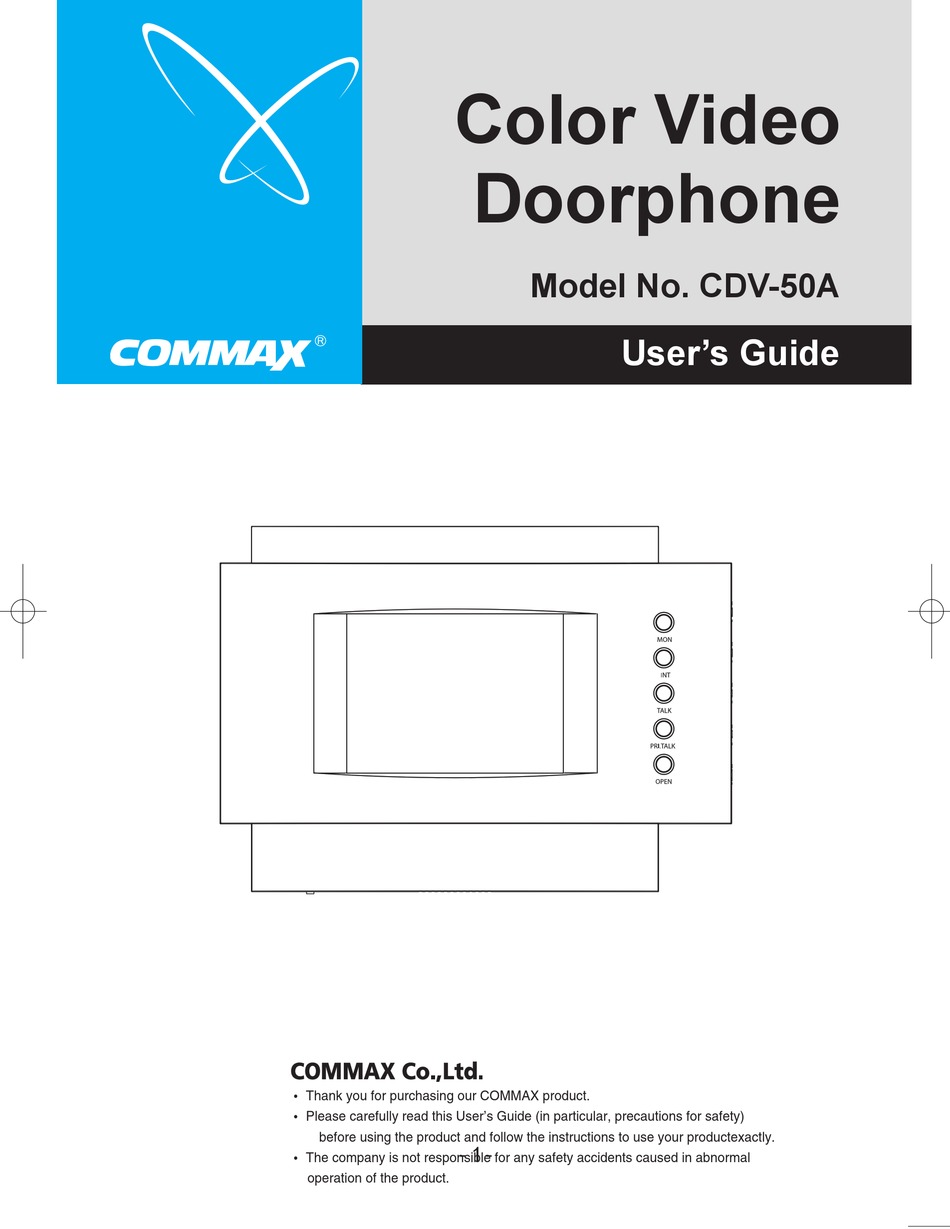 COMMAX CDV-50A USER MANUAL Pdf Download | ManualsLib