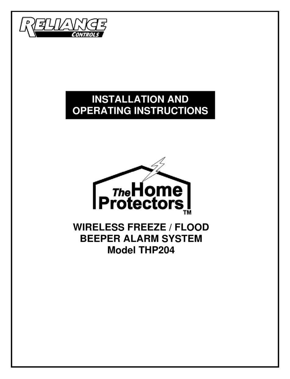 RELIANCE THP204 INSTALLATION AND OPERATING INSTRUCTIONS MANUAL Pdf