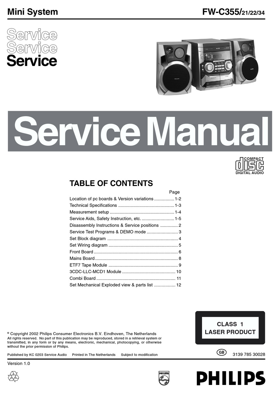 Service manual philips. Philips FW-c355. Philips FW-c355/34. Philips FW 40/34 service manual. Philips FW 355.