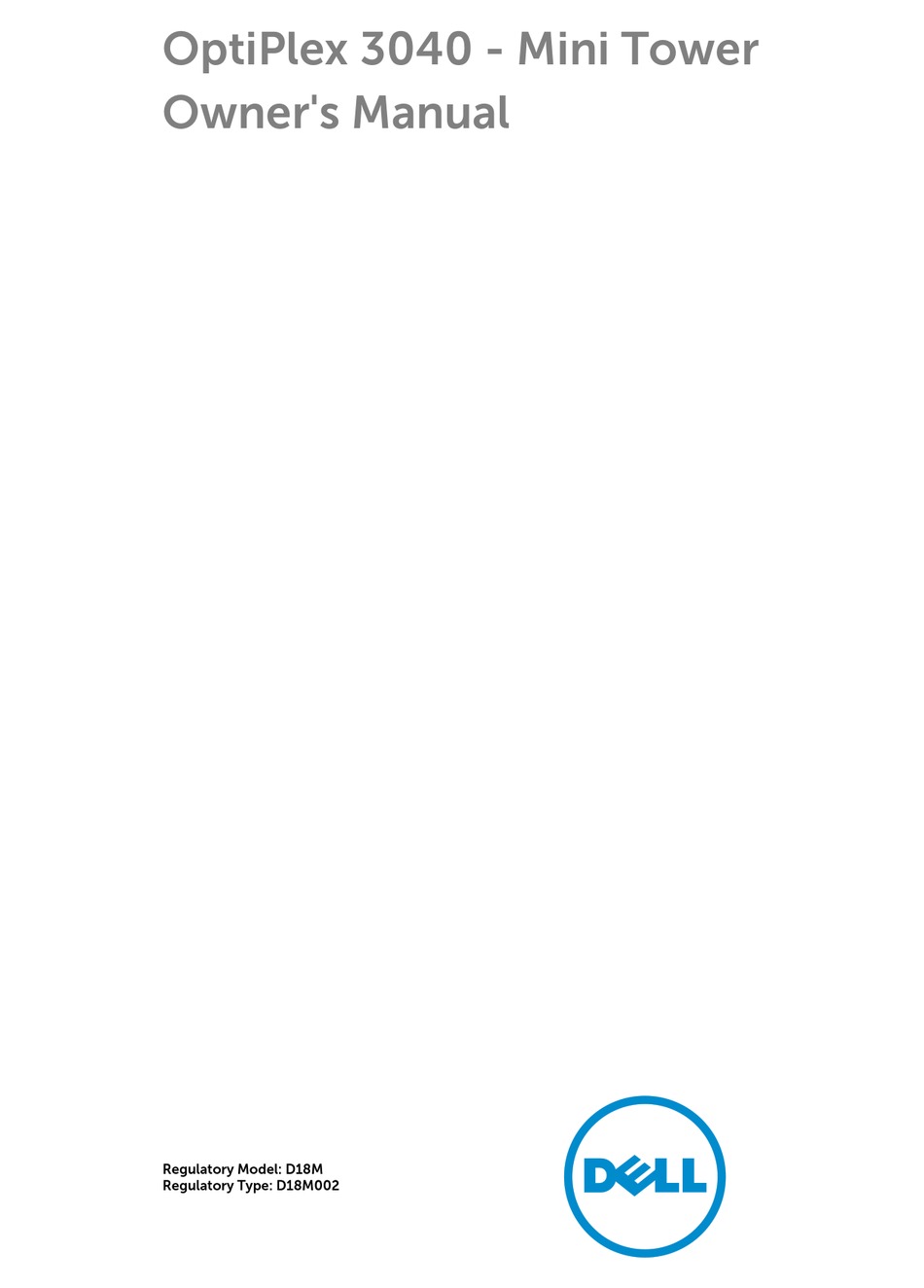 DELL OPTIPLEX 3040 OWNER'S MANUAL Pdf Download | ManualsLib