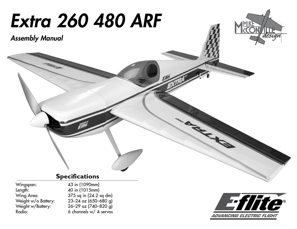 EFLITE EXTRA 260 480 ARF ASSEMBLY MANUAL Pdf Download ManualsLib