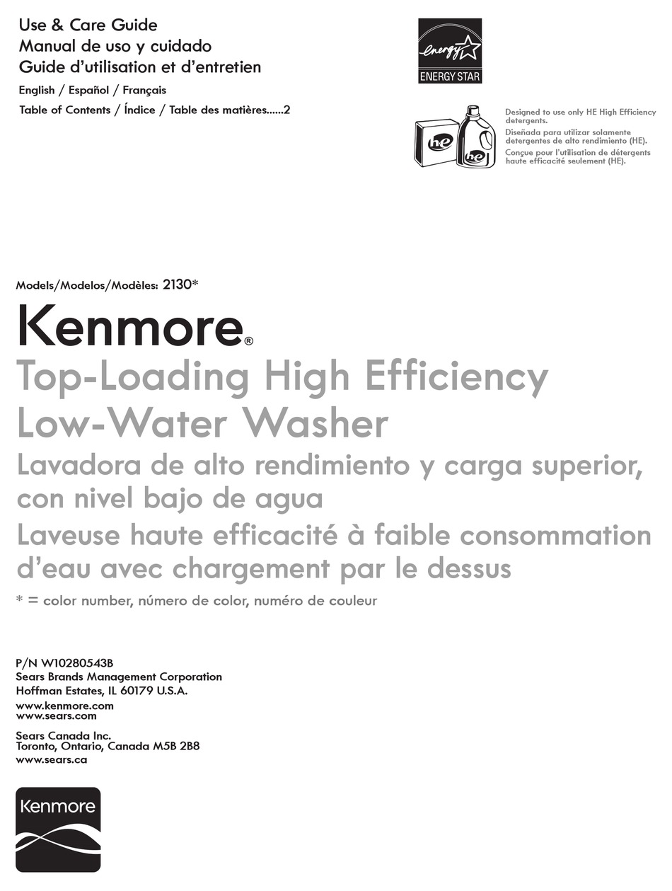 kenmore washer model 2130