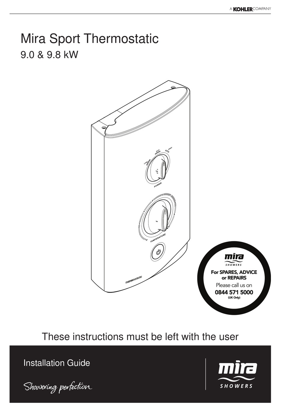 KOHLER MIRA SPORT THERMOSTATIC INSTALLATION MANUAL Pdf Download