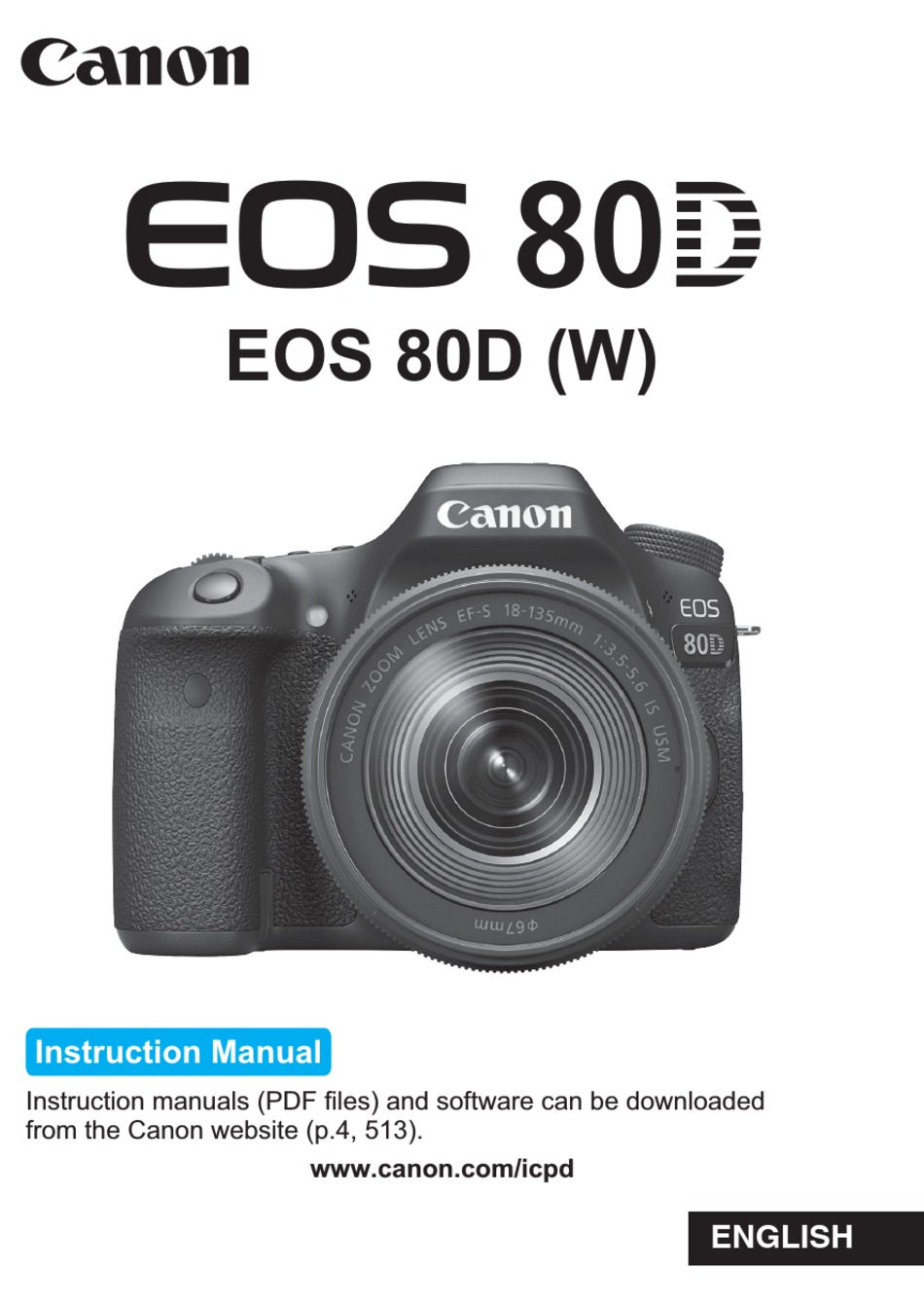 CANON EOS 80D INSTRUCTION MANUAL Pdf Download | ManualsLib