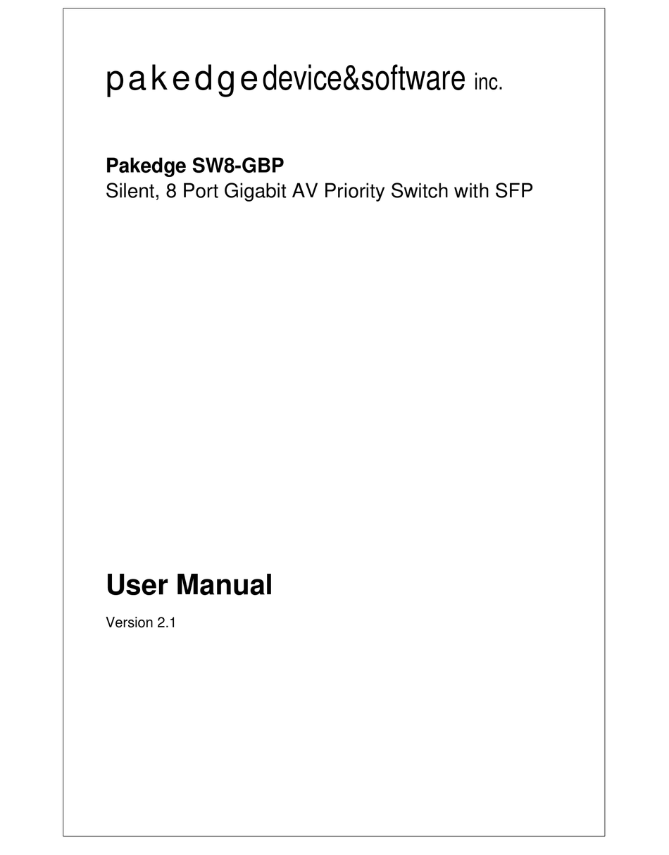 Pakedge Sw8 Gbp User Manual Pdf Download Manualslib