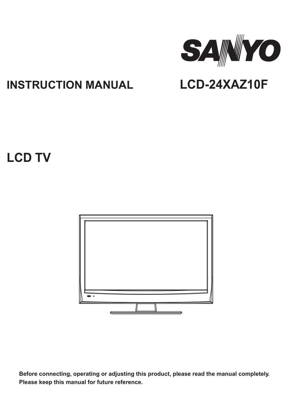 sanyo-lcd-24xaz10f-instruction-manual-pdf-download-manualslib