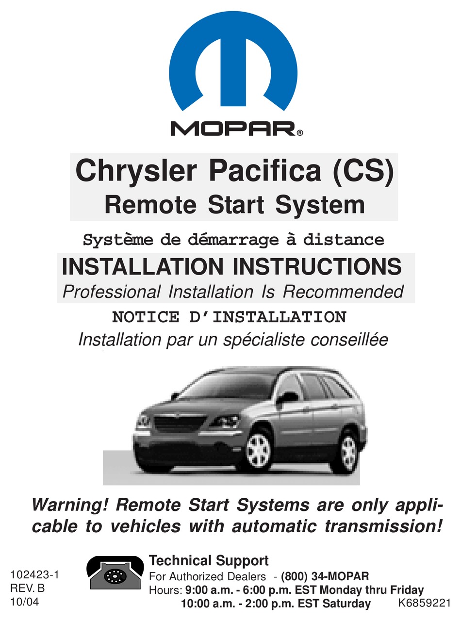 MOPAR 82208861 INSTALLATION INSTRUCTIONS MANUAL Pdf Download ManualsLib