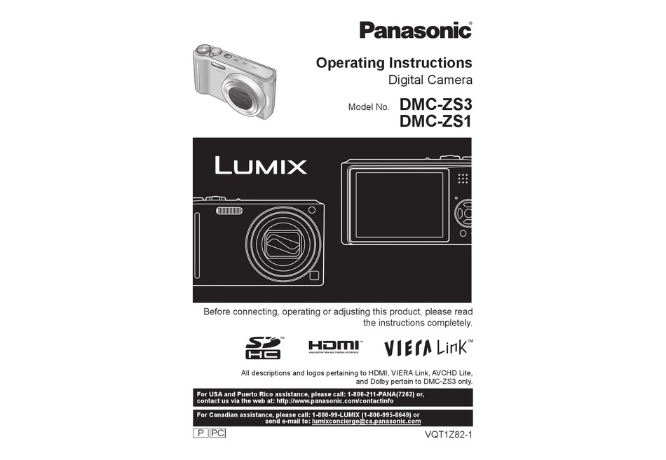 Panasonic Lumix Dmc Zs1 Operating Instructions Manual Pdf Download Manualslib