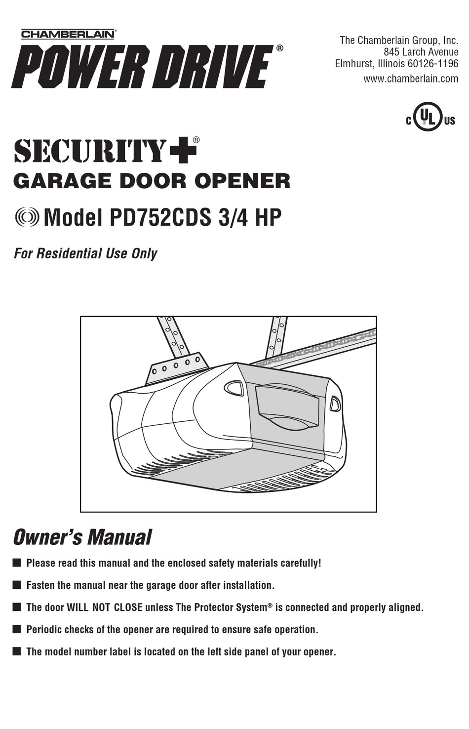 Chamberlain Pd752cds 3 4 Hp Owner S Manual Pdf Download Manualslib [ 1476 x 950 Pixel ]