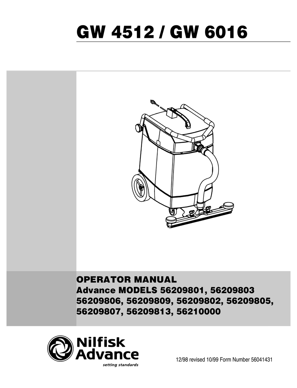 NILFISKADVANCE GW 4512 OPERATOR'S MANUAL Pdf Download ManualsLib