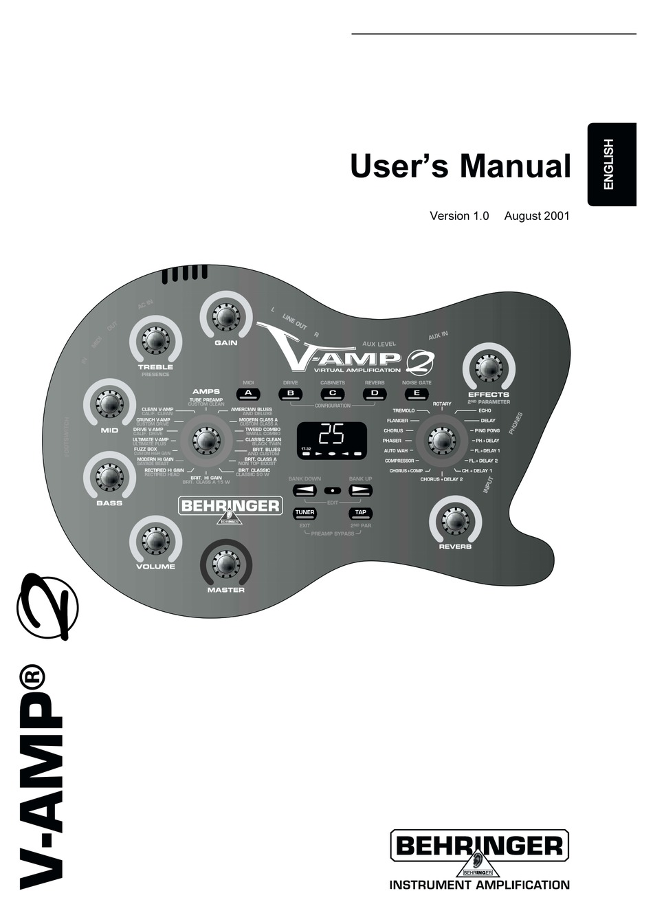BEHRINGER VAMP 2 USER MANUAL Pdf Download ManualsLib