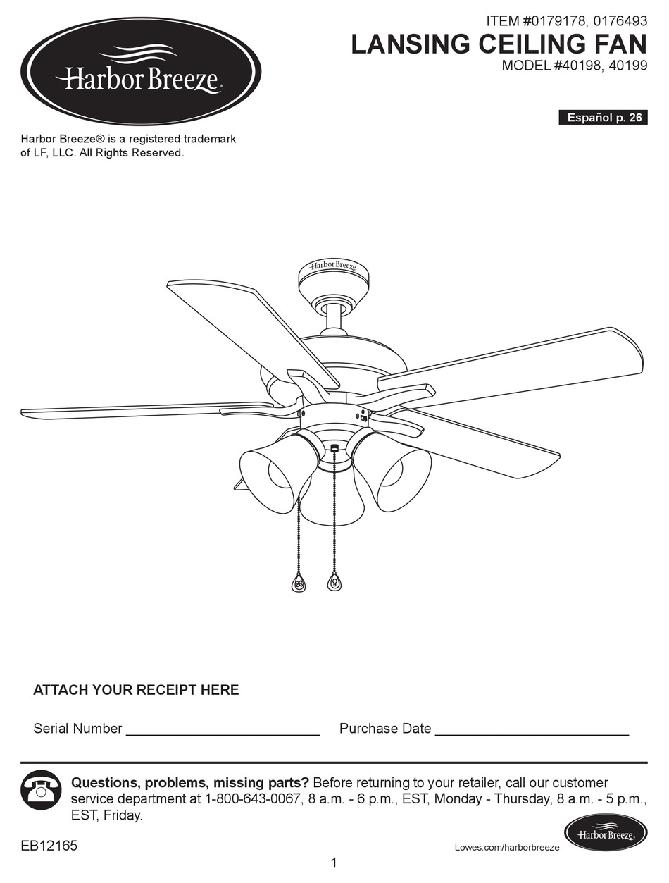 HARBOR BREEZE LANSING 40198 INSTALLATION MANUAL Pdf Download ManualsLib