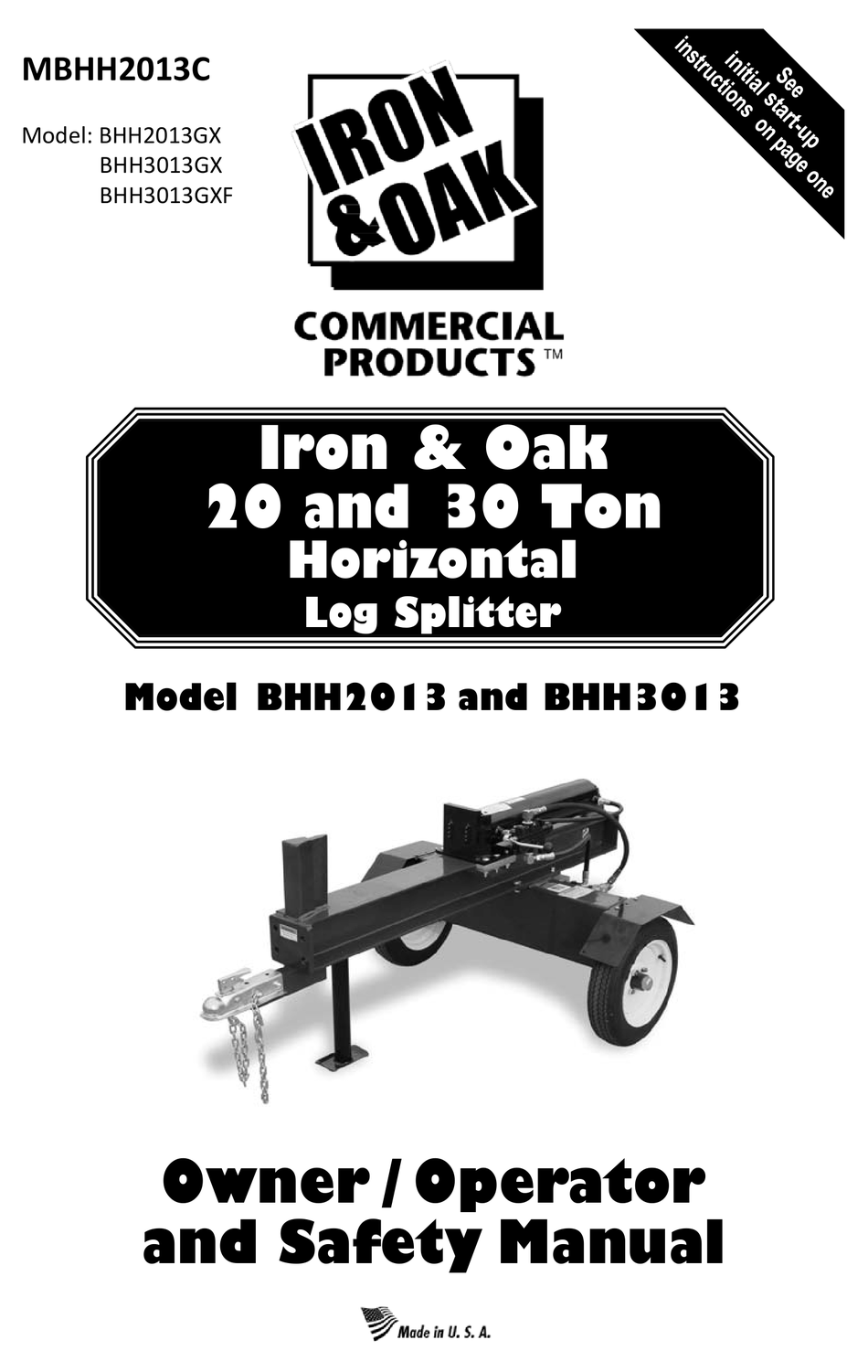 IRON & OAK BHH2013GX OWNER'S AND OPERATOR'S MANUAL Pdf Download