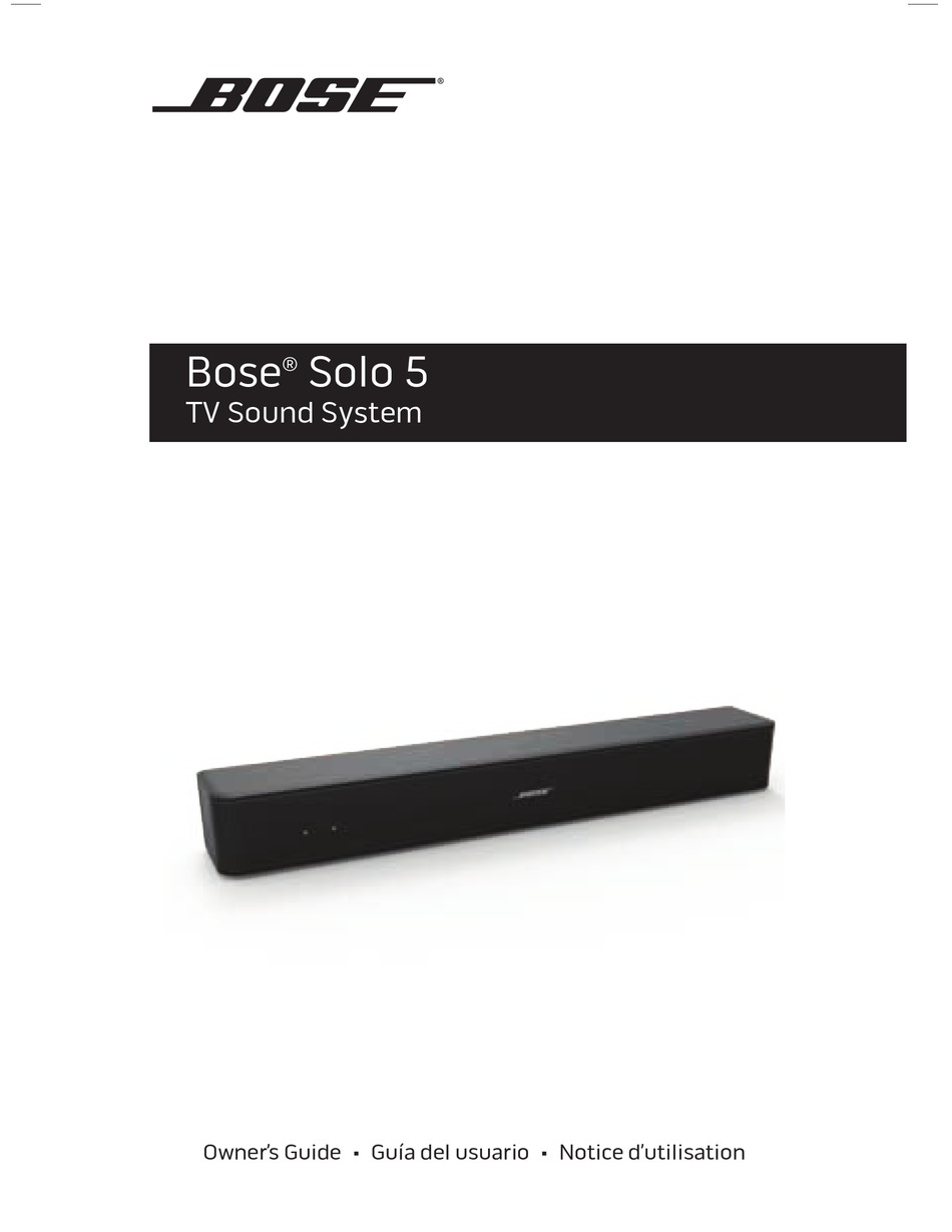 BOSE SOLO 5 OWNER'S MANUAL Pdf Download | ManualsLib