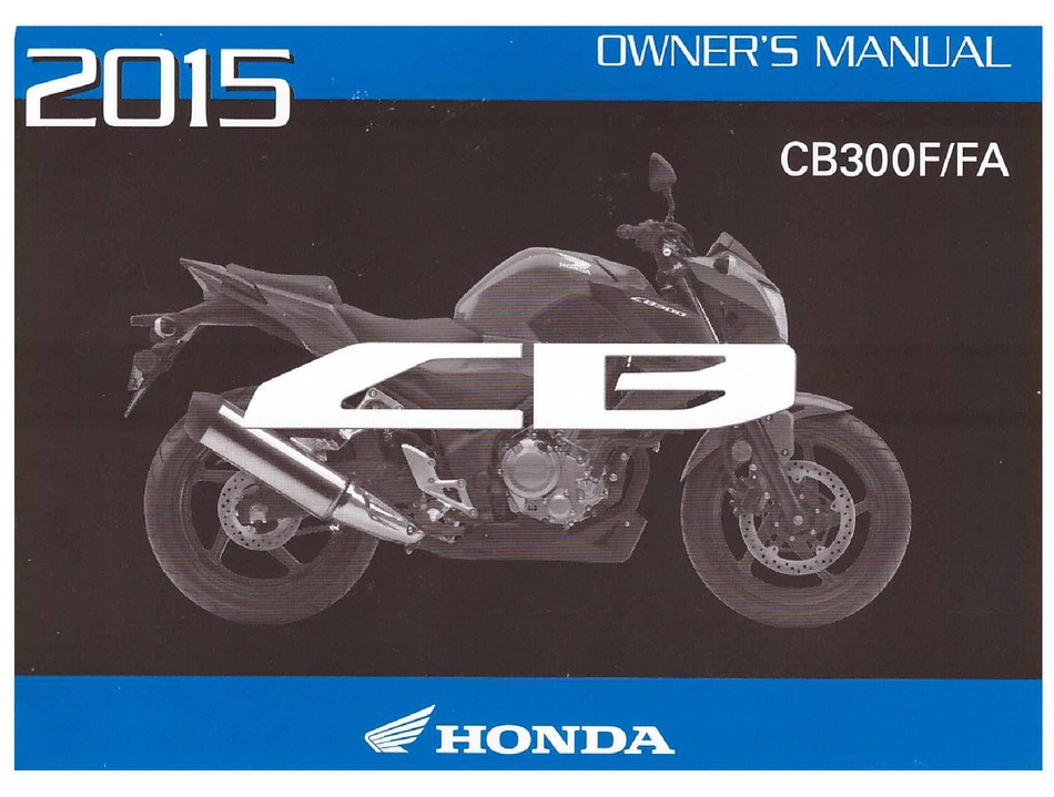 HONDA CB300FA OWNER'S MANUAL Pdf Download | ManualsLib