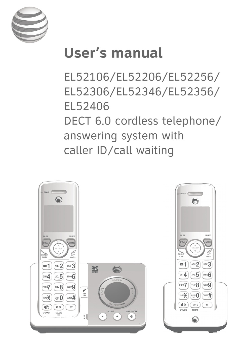 AT&T EL52106 USER MANUAL Pdf Download | ManualsLib