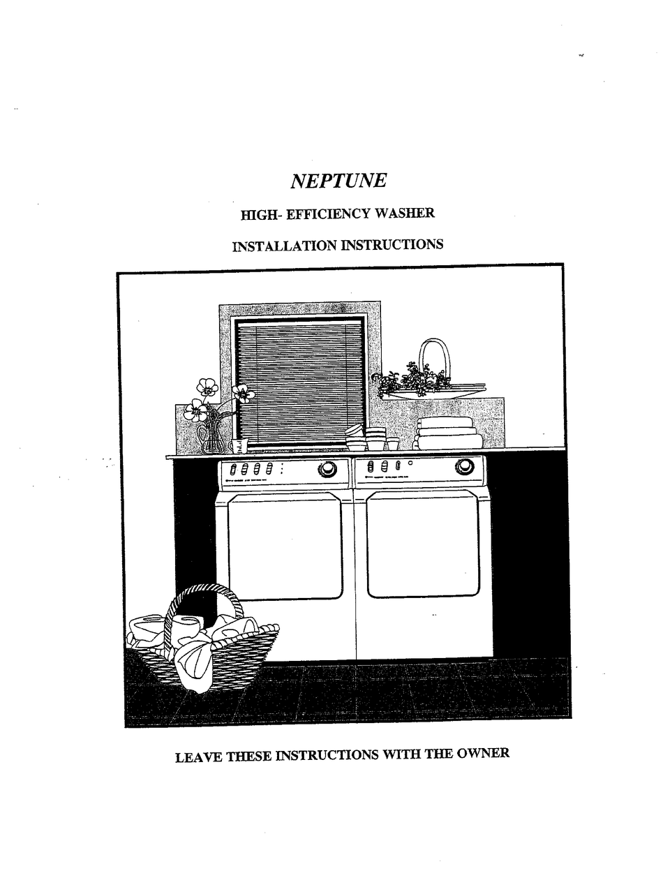 MAYTAG MAH4000AWQ NEPTUNE INSTALLATION INSTRUCTIONS MANUAL Pdf Download ManualsLib