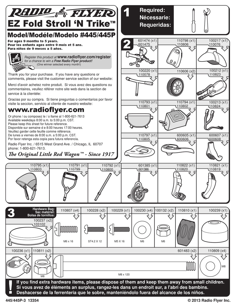 RADIO FLYER 445 EZ FOLD STROLL 'N TRIKE MANUAL Pdf Download | ManualsLib