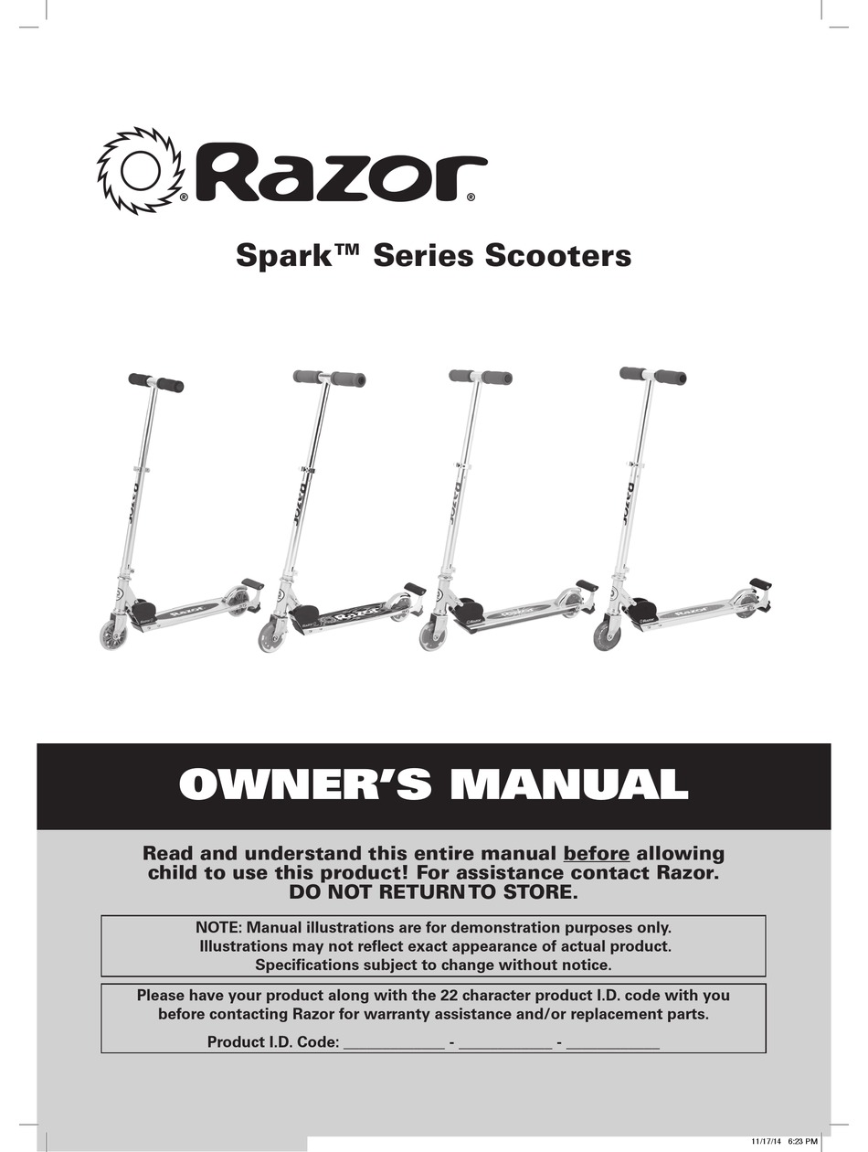 RAZOR SPARK OWNER'S MANUAL Pdf Download ManualsLib