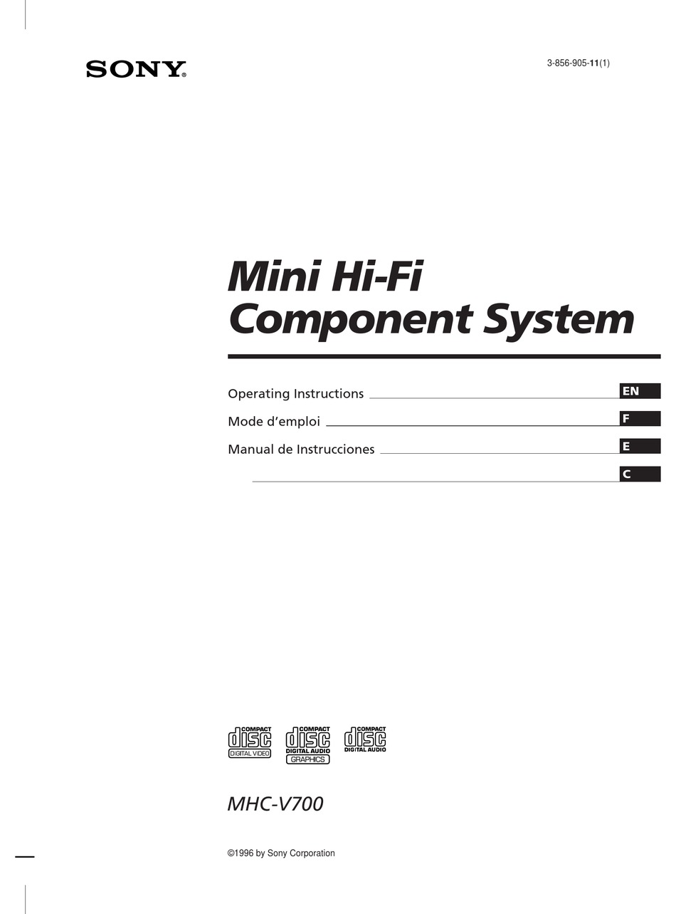 Sony Mhc V700 Operating Instructions Manual Pdf Download Manualslib