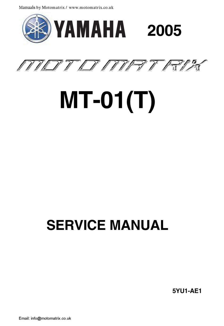 Yamaha Mt01 Mt 01 2005-2008 servicio reparación Manual de taller 