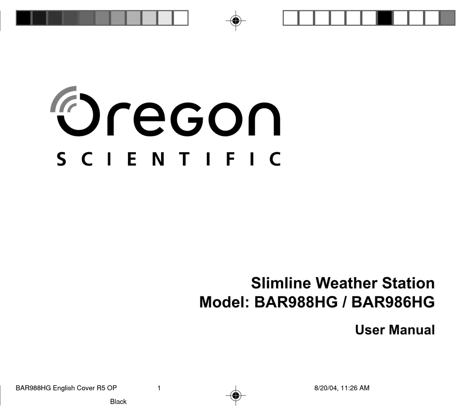 User manual Oregon Scientific BAR938HG (English - 7 pages)