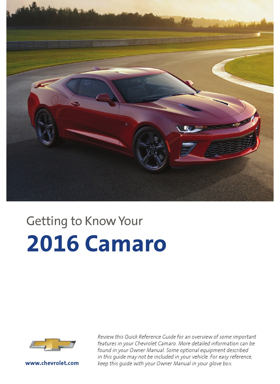 CHEVROLET CAMARO 2016 REFERENCE MANUAL Pdf Download ManualsLib