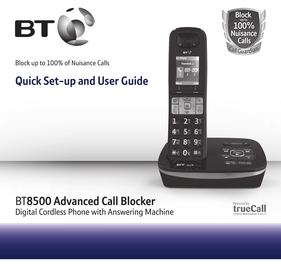 Bt Bt8500 Quick Setup And User Manual Pdf Download Manualslib