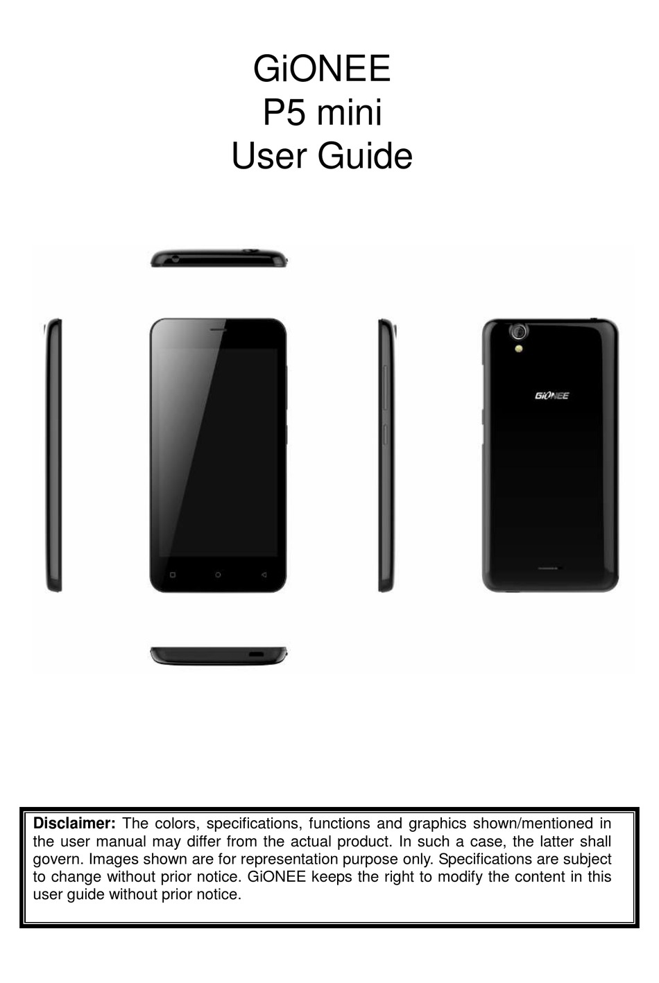 gionee p3 user manual